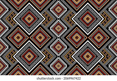Geometric ethnic seamless pattern. Traditional tribal style. Design for background,illustration,texture,fabric,wallpaper,clothing,carpet,batik,embroidery