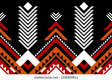 Patrón geométrico étnico sin costuras. Estilo tribal tradicional. Diseño para fondo, ilustración, textura, tela, ropa, envoltura, papel pintado, alfombra, bordado