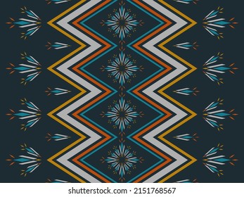 Geometric ethnic seamless pattern traditional. Abstract ethnic flower background. Design for wallpaper, vector illustration, fabric, clothing, carpet, textile, batik, embroidery.