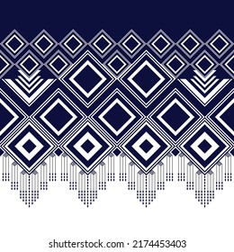 Geometric ethnic seamless pattern traditional Design for background,wallpaper,carpet,clothing,Batik,fabric,wrapping,Vector illustration embroidery style.
