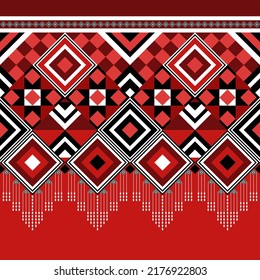 Geometric ethnic seamless pattern traditional Design for background,wallpaper,carpet,clothing,Batik,fabric,wrapping,Vector illustration embroidery style.