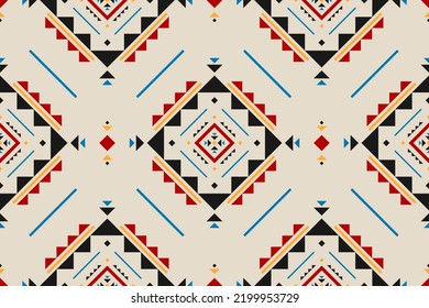 Geometric ethnic seamless pattern traditional. Aztec ethnic ornament print. Tribal pattern style. Design for background, fabric, clothing, carpet, textile, batik, embroidery.