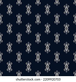 Patrón geométrico étnico sin fisuras Diseño tradicional para fondo, papel pintado, alfombra, ropa, Batik, tela, envoltura,Estilo de bordado de ilustración vectorial.