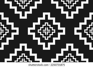 Patrón geométrico étnico sin fisuras tradicional. Huella de ornamento étnico azteca. Estilo de patrón tribal. Diseño de fondo, tela, ropa, alfombra, textil, batik, bordado.