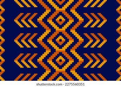 Geometric ethnic seamless pattern traditional. American, Mexican style. Aztec tribal ornament print. Design for background, wallpaper, illustration, fabric, clothing, carpet, batik, embroidery.