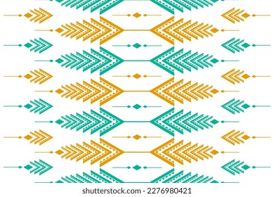 Patrón geométrico étnico sin fisuras tradicional. de estilo americano y mexicano. Huella de ornamento tribal azteca. Diseño para fondo, papel pintado, ilustración, tela, ropa, alfombra, batik, bordado.