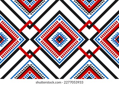 Geometrisches ethnisches nahtloses Muster traditionell. Azteken-Ornament-Druck. Stamm-Muster-Stil. Design für Hintergrund, Stoff, Kleidung, Teppich, Textil, Batik, Stickerei.