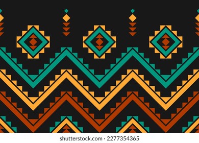 Geometric ethnic seamless pattern traditional. Aztec ethnic ornament print. Tribal pattern style. Design for background, fabric, clothing, carpet, textile, batik, embroidery.