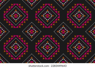 Geometric ethnic seamless pattern traditional. Aztec ethnic ornament print. Tribal pattern style. Design for background, fabric, clothing, carpet, textile, batik, embroidery.