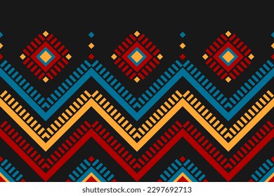 Patrón geométrico étnico sin fisuras tradicional. de estilo americano y mexicano. Impresión de ornamento azteca. Diseño para fondo, papel pintado, ilustración, tela, ropa, alfombra, textil, batik, bordado.