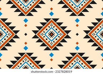 Geometric ethnic seamless pattern traditional. American, Mexican style. Aztec tribal ornament print. Design for background, wallpaper, illustration, fabric, clothing, carpet, batik, embroidery.