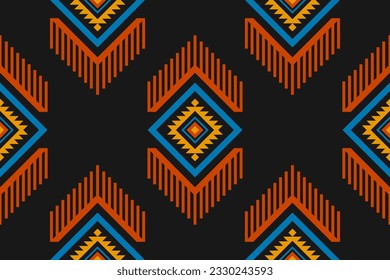 Geometric ethnic seamless pattern traditional. American, Mexican style. Aztec tribal ornament print. Design for background, wallpaper, illustration, fabric, clothing, carpet, batik, embroidery.