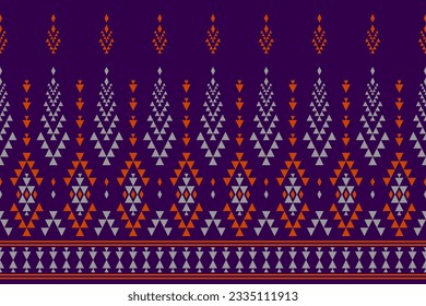 Geometrisches ethnisches nahtloses Muster traditionell. Azteken-Ornament-Druck. Stamm-Muster-Stil. Design für Hintergrund, Stoff, Kleidung, Teppich, Textil, Batik, Stickerei.