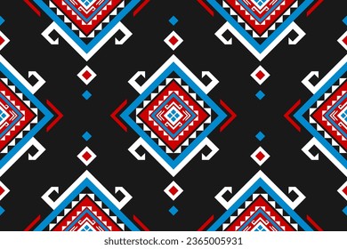 Geometric ethnic seamless pattern traditional. American, Mexican style. Aztec tribal ornament print. Design for background, wallpaper, illustration, fabric, clothing, carpet, batik, embroidery.