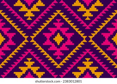 Geometric ethnic seamless pattern traditional. American, Mexican style. Aztec tribal ornament print. Design for background, wallpaper, illustration, fabric, clothing, carpet, batik, embroidery.