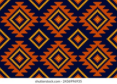 Patrón sin costuras étnico geométrico tradicional. Americano, estilo mexicano. Estampado de ornamento tribal azteca. Diseño de fondo, papel pintado, ilustración, tela, ropa, alfombra, batik, bordado.