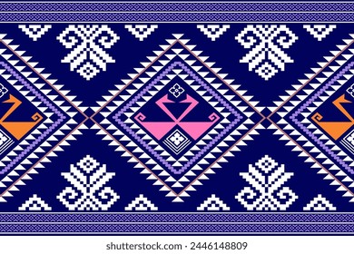 Geometric ethnic seamless pattern traditional. American, Mexican style. Aztec tribal ornament print. Design for background, wallpaper, illustration, fabric, clothing, carpet, batik, embroidery.