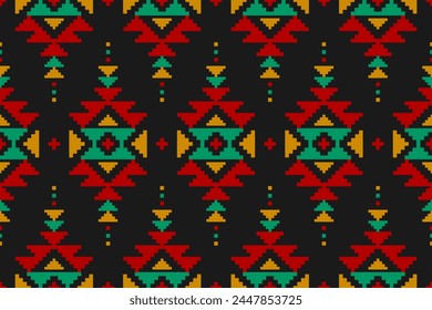 Geometric ethnic seamless pattern traditional. American, Mexican style. Aztec tribal ornament print. Design for background, wallpaper, illustration, fabric, clothing, carpet, batik, embroidery.