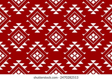 Patrón sin costuras étnico geométrico tradicional. Americano, estilo mexicano. Diseño de fondo, Fondo de pantalla, ilustración, tela, ropa, alfombra, textil, batik, bordado.