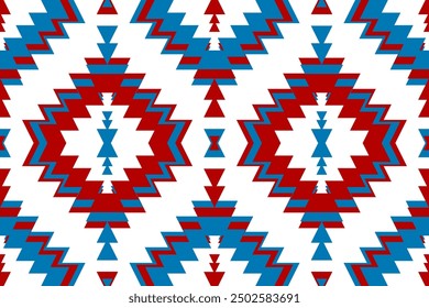 Geometric ethnic seamless pattern traditional. American, Mexican style. Aztec tribal ornament print. Design for background, wallpaper, illustration, fabric, clothing, carpet, batik, embroidery.