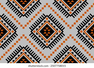 Patrón geométrico étnico sin fisuras tradicional. Diseño para el fondo, Fondo de pantalla, ilustración, tela, ropa, alfombra, textil, batik, bordado.