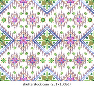 Geometric ethnic  seamless pattern traditional, Design for background, wallpaper, Batik, fabric, carpet, clothing, wrapping, and textile