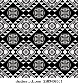 Geometric ethnic seamless pattern traditional. American, Mexican style. Aztec tribal ornament print. Design for background, wallpaper, illustration, fabric, clothing, carpet, batik, embroidery.

