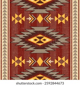Geometric ethnic seamless pattern traditional. Aztec ethnic ornament print. Mexican style. Design for background, fabric, clothing.