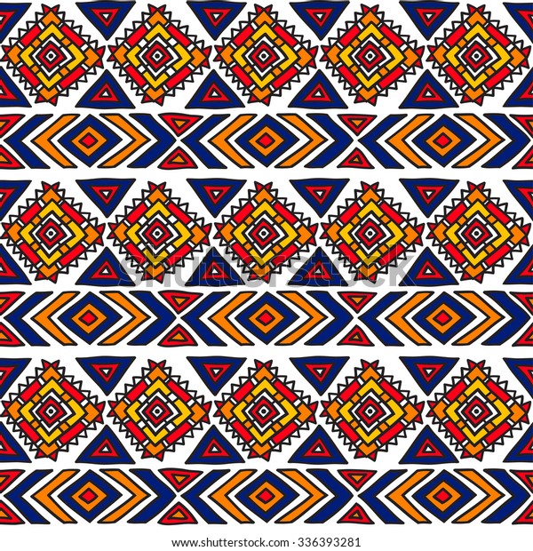 Geometric Ethnic Seamless Pattern Traditional Folk Stock Vector ...