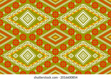 Geometric ethnic seamless pattern traditional.Design for background,carpet,wallpaper,clothing,wrapping,Batik,fabric,Vector illustration.embroidery style.