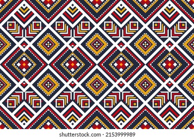 Geometric ethnic seamless pattern in tribal. Fabric ethnic pattern art. Design for background, wallpaper, vector illustration, fabric, clothing, carpet, textile, batik, embroidery.