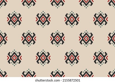 Geometrisches, nahtloses Muster in Stammesgebieten. Fabric-Indianer-Stil. Abstrakte kat art. Design für Hintergrund, Tapete, Vektorgrafik, Gewebe, Kleidung, Teppich, Textil, Batik, Stickerei.