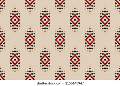 Geometric ethnic seamless pattern in tribal. Fabric Indian style. Abstract ikat art. Design for background, wallpaper, vector illustration, fabric, clothing, carpet, textile, batik, embroidery.