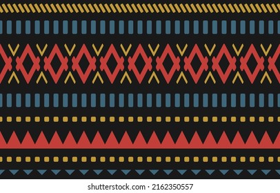 Patrón geométrico étnico sin fisuras en las tribus. Estilo azteca americano y mexicano. fondo, papel pintado, ilustración, tela, ropa, alfombra, textil, batik, bordado.