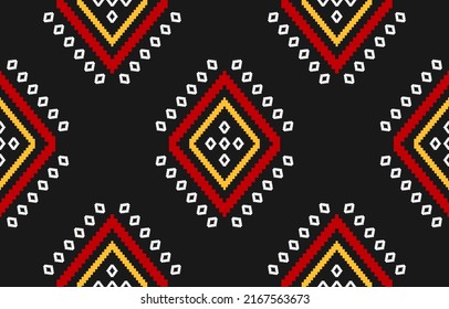 Geometric ethnic seamless pattern in tribal. American and Mexican style. Design for background, wallpaper, illustration, fabric, clothing, carpet, textile, batik, embroidery.