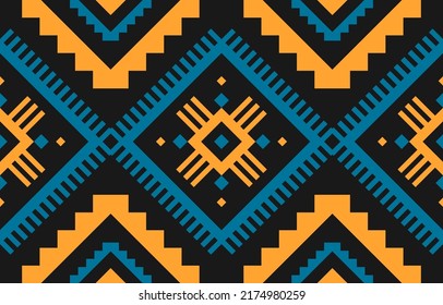 Geometric ethnic seamless pattern in tribal. American, Mexican style. Design for background, wallpaper, illustration, fabric, clothing, carpet, textile, batik, embroidery.