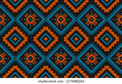 Geometric ethnic seamless pattern in tribal. American, Mexican style. Design for background, wallpaper, illustration, fabric, clothing, carpet, textile, batik, embroidery.