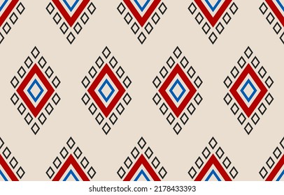 Geometric ethnic seamless pattern in tribal. American, Mexican style. Aztec art ornament print. Design for background, wallpaper, illustration, fabric, clothing, carpet, textile, batik, embroidery.