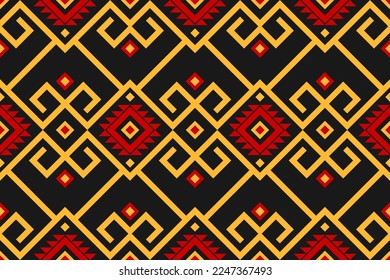 Geometric ethnic seamless pattern in tribal. American, Mexican style. Design for background, wallpaper, illustration, fabric, clothing, carpet, textile, batik, embroidery.