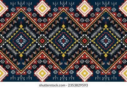 Geometric ethnic seamless pattern. Ethnic and tribal motifs. Native American pattern. Design for background, wallpaper, fabric, clothing, carpet, scarf, rug, and wrapping. Grunge texture in tribal.
