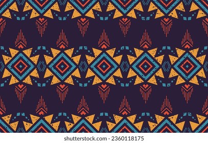 Geometric ethnic seamless pattern in tribal. Design for wallpaper, Fabric, clothing, scarf, rug, pillowcase, carpet, blanket, curtain, cover, textile. Native American motifs. African embroidery style.