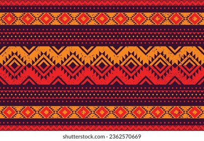 Patrón geométrico étnico sin costuras. Motivos étnicos y tribales. Patrón nativo americano. Diseño para fondo, papel pintado, tela, ropa, alfombra, pañuelo, alfombra y envoltura. Grunge textura en tribal.