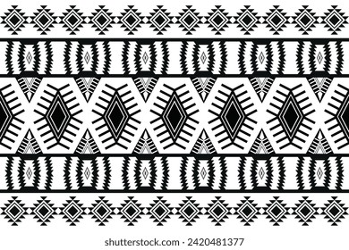 geometric ethnic seamless patterns,American and mexican style, tribal patterns, design for background,  american native black and whitecolor style.