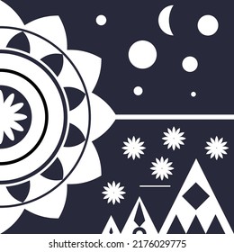 Geometric Ethnic Star Universe Pattern Design