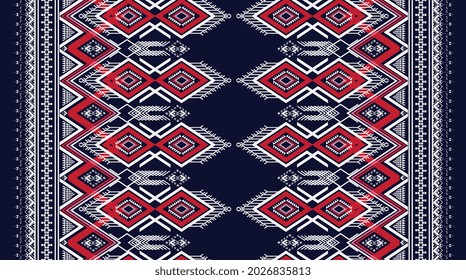 
Geometric ethnic texture embroidery design with Dark Blue background or wallpaper and skirt,carpet,wallpaper,clothing,wrapping,Batik,fabric,sheet Vector, illustration design.eps