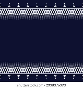 Geometric ethnic texture embroidery design with Dark Blue background design, skirt,carpet,wallpaper,clothing,wrapping,Batik,fabric, triangle shapes Vector, illustration pattern.eps
