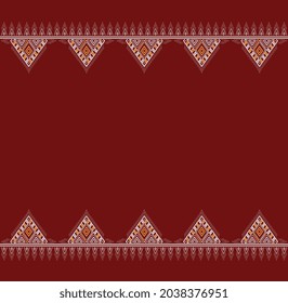Geometric ethnic texture embroidery design with Dark Brown background design, skirt,carpet,wallpaper,clothing,wrapping,Batik,fabric,sheet, triangle shapes Vector, illustration.eps
