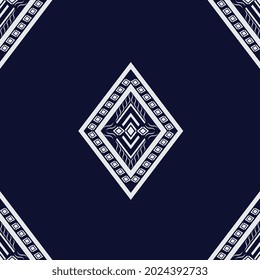 Geometric ethnic texture embroidery triangle design for dark blue background, wallpaper, clothing,skirt,carpet,wallpaper,clothing,wrapping,Batik, texture Vector, illustration design.eps
