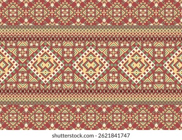 Geometric ethnic tradition pattern in brown. Designed for decoration, textile, fabric print, carpet.