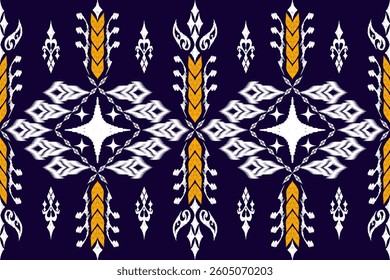 Geometric ethnic traditional art pattern.ikat embroidery style.Design for background,wallpaper,clothing,wrapping,fabric,element.